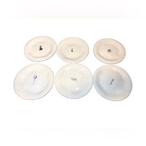 OG Rae Dunn Dimples Vintage Celebrate Dessert Plates Party Set 6 Magenta